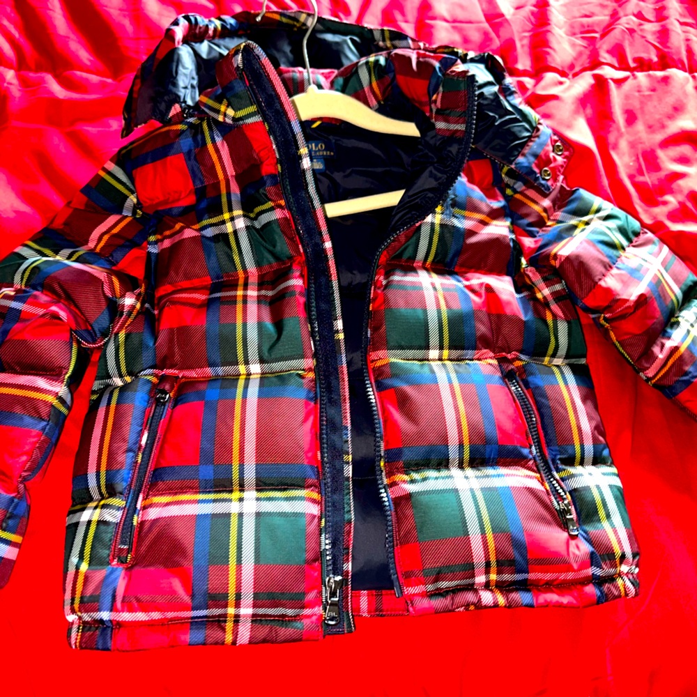 Size 5 Boys Ralph Lauren plaid Bomber jacket